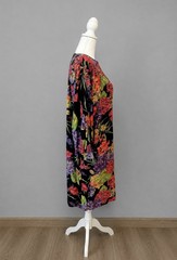 Vintage Pat Argent Petites Vibrant Floral Dolman Sleeve Shift Dress Sz 14 Large