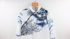 Vintage 100% silk tunic with mandarin collar and frogsweb closure size L/UK14