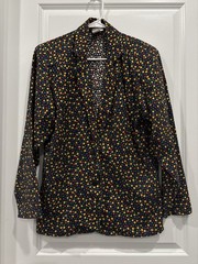 Avon Fashions VTG 90s Blazer Blouse Size 5/6 Long Sleeve Button Up Geometric