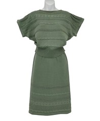 VTG Green Peruvian Connection 100% Pima Cotton Knitted Two Piece Skirt Set Peru