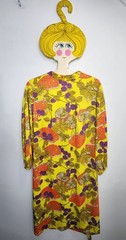 Mushroom Betty Hartford Dress 1960’s True Vintage Hippie Twiggy Mod 60’s Clothes