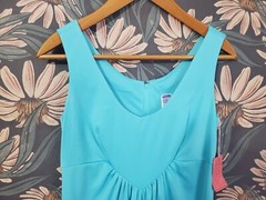 Mister Jay Pink Turquoise Maxi Style Sleeveless Nightgown Vtg 70s Womens Size 8