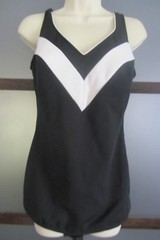 Vintage Robby Len Swimsuit Bathing Suit Black White Swimdress Sz 16 Union Made