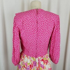 Vintage 70s Jane Schaffhausen Belle France Provençal Polka Dots Dress Womens 8