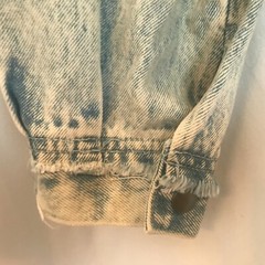 Vtg Women 80s 90s Acid Washed Cropped Denim Jean Jacket Distressed Medium Retro