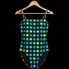 Vintage La Blanca by Rod Beattie Polka Dot One Piece Suit Size 14 Made in USA.