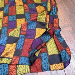 Winlar Vintage Color Block Animal Print Kaftan Moomoo One Size