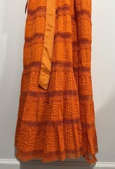 Vintage Handmade 40s 50s Dress Bright Orange Lined 34” Bust Formal Wear