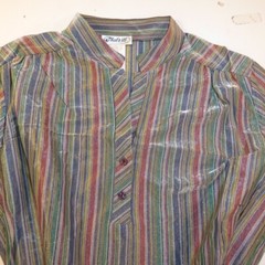 NEW NWT 1960s Deadstock ACETATE NYLON MOD GOGO TINSEL TOP BLOUSE SHIRT Women 44