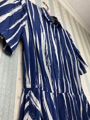 Vintage Schrader Dress Sport Petite Woman 6 HiddenButtonsPocketsCollar Blue/Wte