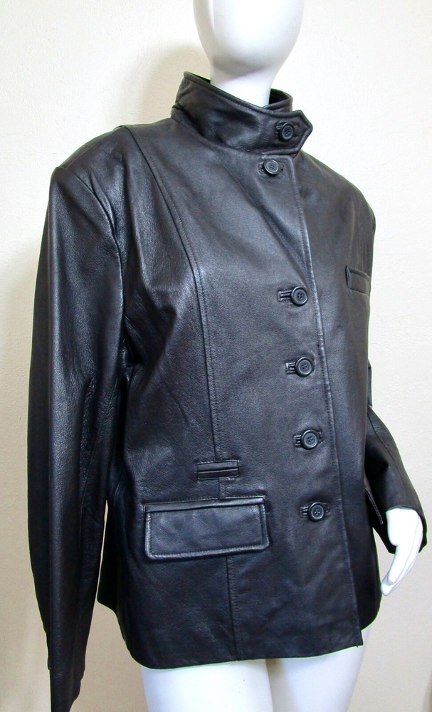 Vintage 80s 90s Spiegal Together Blazer Bomber Leather Jacket M L 42.5