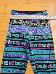 vintage 90’s | purple abstract print maximalist festival leggings | WMS S