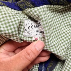Lodenhut Innsbruck Vintage Austrian Dirndl Dress Blue Green Striped Folk Size 36