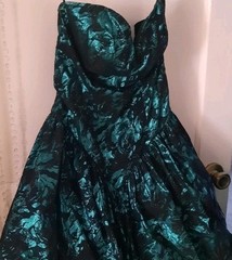Vintage Loralie Women’s Green And Black Velvet Dress With Tulle XXS/XS