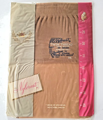 Vintage Nylon Stockings Thigh High Seamed Hosiery Nylcrest Sz 9 1/2 Med 31.5″