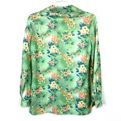 Vintage 60s Hamilton 8 Dallas Floral Gauze Button Long Sleeve Shirt Women 36