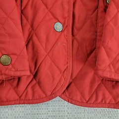 BARBOUR Size 10US Daphne Womens Red Diamond Quilted Snap Front Field Jacket Coat