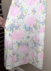 1970s 70s Vintage White Pink Purple Blue Flower Halter Dagger Collar Jumpsuit