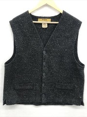 VTG Weathered by Natural Threads Vest Size M Gray Textured Sleeveless Button Up