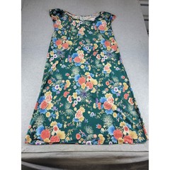 Vintage Floral Loungedress Nightgown Green Pink Blue One Size Fit All