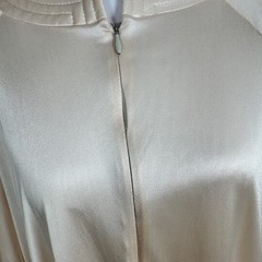 Vintage Vanity Fair Peach Nylon Zip Front House Coat Robe Lounge Dress Size L