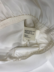 Vintage Half Slip SIZE SMALL white long LENGTH 36″ formal slit SNIP-IT 60s 70s