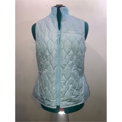 Devon & Jones Gorpcore Athletic Vintage Pastel Pale Blue Quilted Zip-Front Vest