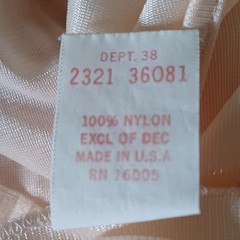 Vintage Sears Nylon Nightgown L 37.5/40.5 Long Ivory Ruffle 1950s Grandmacore