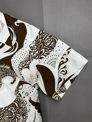 Vintage 70s Pykettes Women’s L Brown White Paisley Short Sleeve Retro Fashion