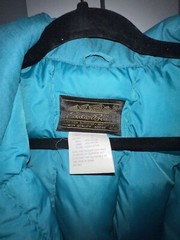Eddie Bauer Goose Down Puffer Parka Below Knee Teal Coat Long Jacket Large