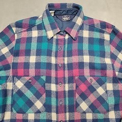 VTG Woolrich Shirt Women 14 Multicolor Plaid Wool Blend schacket Made In USA