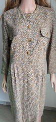 Vintage 1950s VIYELLA Wool/Cotton Abstract Print Dress Size 44 Scotland Flannel