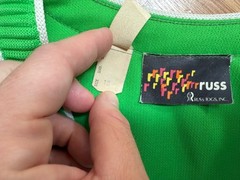 NWT 70 VINTAGE RUSS DUPONT DACRON SZ 12 POLYESTER GREEN DEADSTOCK SWEATER JACKET