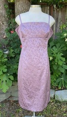 Vintage 90’s La Belle Floral Silk Accents Dress Purple Size 13 Chic Sheer