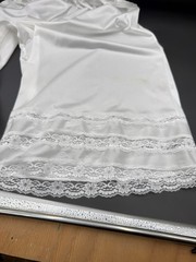 Velrose Size L White Nylon Long Lace Trims Culotte Slip Pants 28” Style:2402