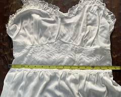 1950s White Two Piece Midi Length Nightgown & Robe Peignoir Set-Lovely Lace Trim