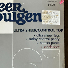 Vtg 80s Sheer Indulgence Pantyhose Size M Misty Taupe Ultra Sheer Control Top