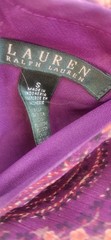 Vintage Ralph Lauren Purple Chiffon Paisley Flowing Layers Bias Cut Skirt Small