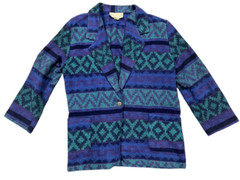 Vintage Bonjour Southwestern Aztec Boho Blazer Jacket Womens Size Large