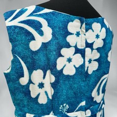 Vintage Karen Ann Hawaii Honeymoon Set His Hers Matching Dress Shirt Blue Floral