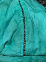 Vintage Hand Made 1950s Gold Green Rich Brocade Gown Large 14 Beautiful
