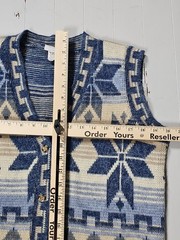 Vintage Denim Republic Vest Acrylic Geometric Design Size Small made In USA