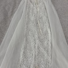 Vintage Miss Elaine Sheer Nylon Lace Peignor Robe Small 70’s 80’s