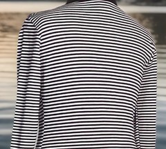 Vintage Long Slv. Tee French Stripes Black & White 55% Combed Cotton Size L, EUC