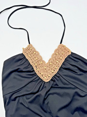 Vintage Party Maxi Dress TEENA PAIGE Halter Tie Top, Low Back Sexy 1960’s Sz S/M