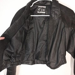 Leather Jacket Global Identity G-III Embossed Suede Accents Shoulder Pads