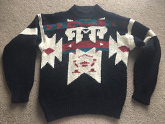 Expressions International Vintage Sweater Women’s M Native Black Geometric Knit