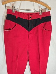 1980s High Waist Blaze Red Rodeo Western Riding Jeans Womens Size 28 X 33