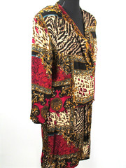 OPTIONS by WORTHINGTON 2pc Midi Skirt & Drape Front Blouse Retro Vintage 80’s