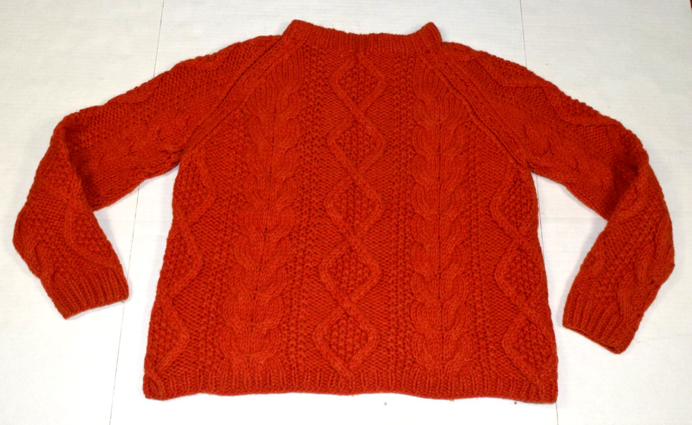 VTG Nieman Marcus Womens Wool Sweater Size M 60s Burnt Sienna Chunky Made Italy